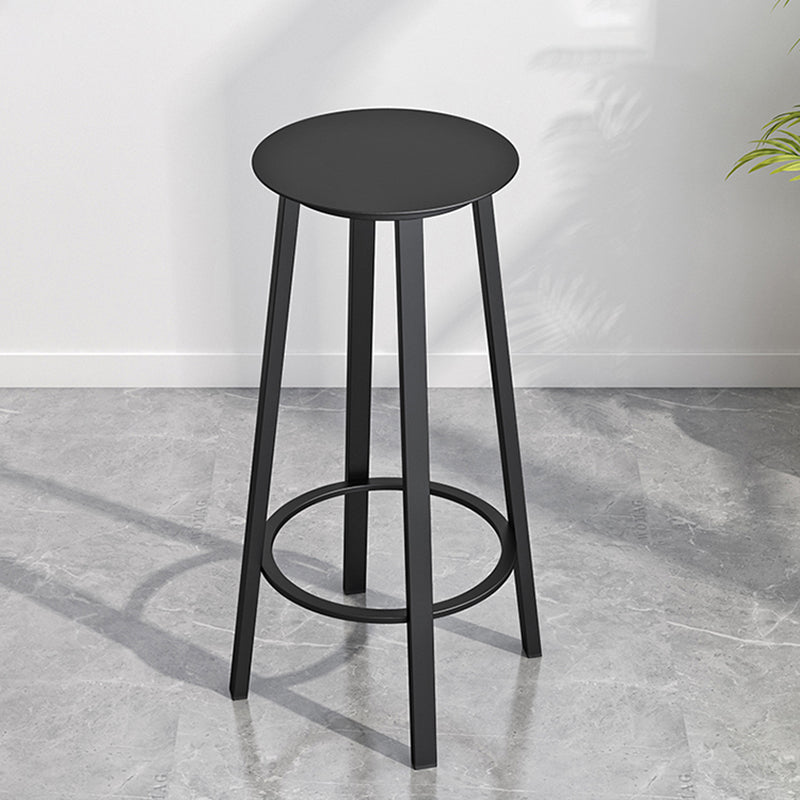 Modern Counter Round Bar Stool Armless Iron Bar Stool with Footrest and Swivel Clearhalo 'Bar Furniture' 'Bar Stools' 'bar_stools' 'furn' 'furn_bar_stools' 'furniture_bar_stools' 'Kitchen & Dining Furniture' 'kitchen&dining_furn' 'kitchen' 'kitchen_furn' Furniture' 4275321