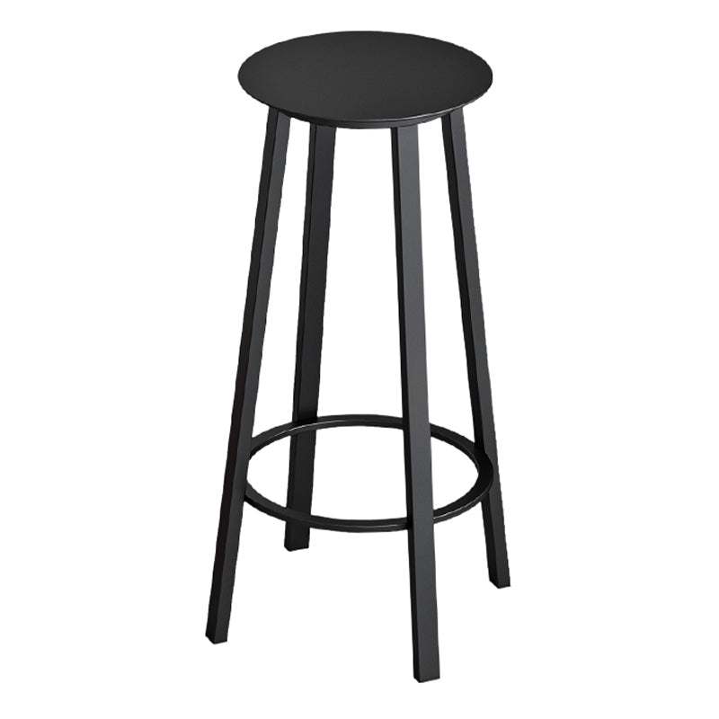 Modern Counter Round Bar Stool Armless Iron Bar Stool with Footrest and Swivel Black Clearhalo 'Bar Furniture' 'Bar Stools' 'bar_stools' 'furn' 'furn_bar_stools' 'furniture_bar_stools' 'Kitchen & Dining Furniture' 'kitchen&dining_furn' 'kitchen' 'kitchen_furn' Furniture' 4275325