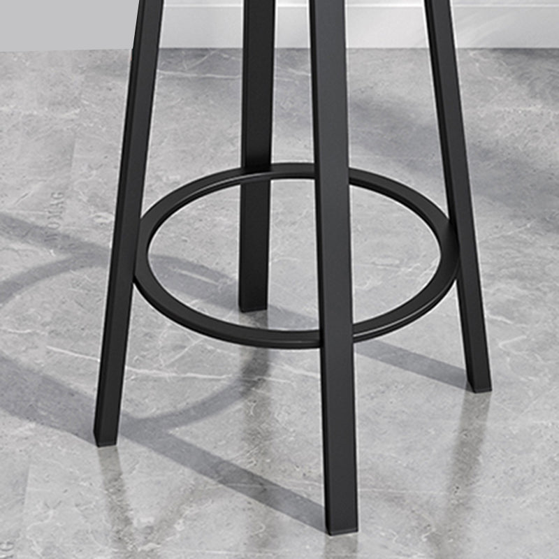 Modern Counter Round Bar Stool Armless Iron Bar Stool with Footrest and Swivel Clearhalo 'Bar Furniture' 'Bar Stools' 'bar_stools' 'furn' 'furn_bar_stools' 'furniture_bar_stools' 'Kitchen & Dining Furniture' 'kitchen&dining_furn' 'kitchen' 'kitchen_furn' Furniture' 4275329