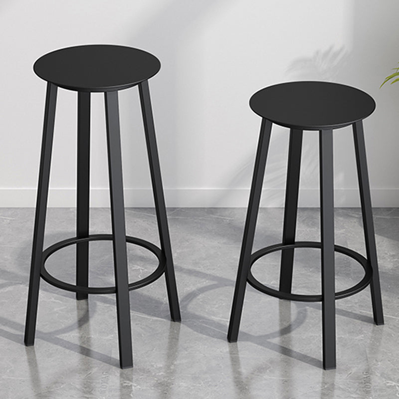 Modern Counter Round Bar Stool Armless Iron Bar Stool with Footrest and Swivel Clearhalo 'Bar Furniture' 'Bar Stools' 'bar_stools' 'furn' 'furn_bar_stools' 'furniture_bar_stools' 'Kitchen & Dining Furniture' 'kitchen&dining_furn' 'kitchen' 'kitchen_furn' Furniture' 4275330