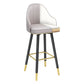 Modern Armless Backrest Counter Stool Steel Household Bar Stool with Pedal and Cushion White-Gray 1 Piece Bar Stool(30"H) Clearhalo 'Bar Furniture' 'Bar Stools' 'bar_stools' 'furn' 'furn_bar_stools' 'furniture_bar_stools' 'Kitchen & Dining Furniture' 'kitchen&dining_furn' 'kitchen' 'kitchen_furn' Furniture' 4275336