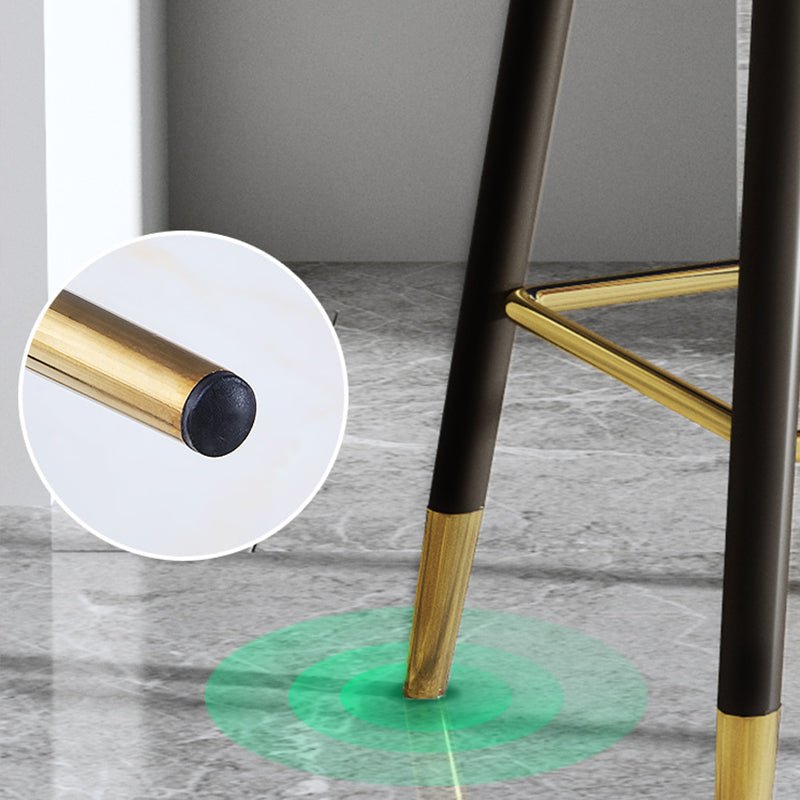 Modern Armless Backrest Counter Stool Steel Household Bar Stool with Pedal and Cushion Clearhalo 'Bar Furniture' 'Bar Stools' 'bar_stools' 'furn' 'furn_bar_stools' 'furniture_bar_stools' 'Kitchen & Dining Furniture' 'kitchen&dining_furn' 'kitchen' 'kitchen_furn' Furniture' 4275344
