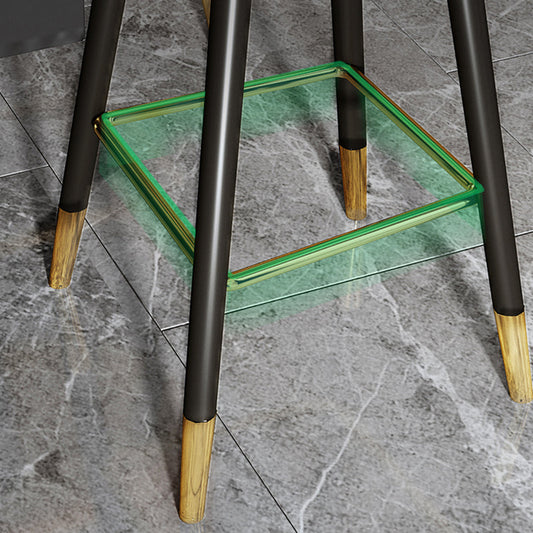 Modern Armless Backrest Counter Stool Steel Household Bar Stool with Pedal and Cushion Clearhalo 'Bar Furniture' 'Bar Stools' 'bar_stools' 'furn' 'furn_bar_stools' 'furniture_bar_stools' 'Kitchen & Dining Furniture' 'kitchen&dining_furn' 'kitchen' 'kitchen_furn' Furniture' 4275347