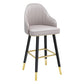 Modern Armless Backrest Counter Stool Steel Household Bar Stool with Pedal and Cushion Light Gray 1 Piece Counter Stool(26"H) Clearhalo 'Bar Furniture' 'Bar Stools' 'bar_stools' 'furn' 'furn_bar_stools' 'furniture_bar_stools' 'Kitchen & Dining Furniture' 'kitchen&dining_furn' 'kitchen' 'kitchen_furn' Furniture' 4275352