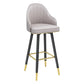 Modern Armless Backrest Counter Stool Steel Household Bar Stool with Pedal and Cushion Light Gray 1 Piece Bar Stool(30"H) Clearhalo 'Bar Furniture' 'Bar Stools' 'bar_stools' 'furn' 'furn_bar_stools' 'furniture_bar_stools' 'Kitchen & Dining Furniture' 'kitchen&dining_furn' 'kitchen' 'kitchen_furn' Furniture' 4275353