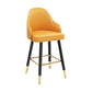 Modern Armless Backrest Counter Stool Steel Household Bar Stool with Pedal and Cushion Yellow 1 Piece Short Stool(22"H) Clearhalo 'Bar Furniture' 'Bar Stools' 'bar_stools' 'furn' 'furn_bar_stools' 'furniture_bar_stools' 'Kitchen & Dining Furniture' 'kitchen&dining_furn' 'kitchen' 'kitchen_furn' Furniture' 4275354