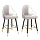 Modern Armless Backrest Counter Stool Steel Household Bar Stool with Pedal and Cushion White-Gray 2 Piece Set Short Stool(22"H) Clearhalo 'Bar Furniture' 'Bar Stools' 'bar_stools' 'furn' 'furn_bar_stools' 'furniture_bar_stools' 'Kitchen & Dining Furniture' 'kitchen&dining_furn' 'kitchen' 'kitchen_furn' Furniture' 4275360