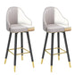 Modern Armless Backrest Counter Stool Steel Household Bar Stool with Pedal and Cushion White-Gray 2 Piece Set Bar Stool(30"H) Clearhalo 'Bar Furniture' 'Bar Stools' 'bar_stools' 'furn' 'furn_bar_stools' 'furniture_bar_stools' 'Kitchen & Dining Furniture' 'kitchen&dining_furn' 'kitchen' 'kitchen_furn' Furniture' 4275362
