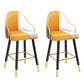 Modern Armless Backrest Counter Stool Steel Household Bar Stool with Pedal and Cushion Grey-Light Yellow 2 Piece Set Short Stool(22"H) Clearhalo 'Bar Furniture' 'Bar Stools' 'bar_stools' 'furn' 'furn_bar_stools' 'furniture_bar_stools' 'Kitchen & Dining Furniture' 'kitchen&dining_furn' 'kitchen' 'kitchen_furn' Furniture' 4275366