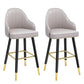 Modern Armless Backrest Counter Stool Steel Household Bar Stool with Pedal and Cushion Light Gray 2 Piece Set Counter Stool(26"H) Clearhalo 'Bar Furniture' 'Bar Stools' 'bar_stools' 'furn' 'furn_bar_stools' 'furniture_bar_stools' 'Kitchen & Dining Furniture' 'kitchen&dining_furn' 'kitchen' 'kitchen_furn' Furniture' 4275370