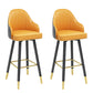 Modern Armless Backrest Counter Stool Steel Household Bar Stool with Pedal and Cushion Yellow-Gray 2 Piece Set Bar Stool(30"H) Clearhalo 'Bar Furniture' 'Bar Stools' 'bar_stools' 'furn' 'furn_bar_stools' 'furniture_bar_stools' 'Kitchen & Dining Furniture' 'kitchen&dining_furn' 'kitchen' 'kitchen_furn' Furniture' 4275377