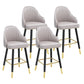 Modern Armless Backrest Counter Stool Steel Household Bar Stool with Pedal and Cushion Light Gray 4 Piece Set Short Stool(22"H) Clearhalo 'Bar Furniture' 'Bar Stools' 'bar_stools' 'furn' 'furn_bar_stools' 'furniture_bar_stools' 'Kitchen & Dining Furniture' 'kitchen&dining_furn' 'kitchen' 'kitchen_furn' Furniture' 4275387