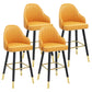 Modern Armless Backrest Counter Stool Steel Household Bar Stool with Pedal and Cushion Yellow 4 Piece Set Counter Stool(26"H) Clearhalo 'Bar Furniture' 'Bar Stools' 'bar_stools' 'furn' 'furn_bar_stools' 'furniture_bar_stools' 'Kitchen & Dining Furniture' 'kitchen&dining_furn' 'kitchen' 'kitchen_furn' Furniture' 4275391