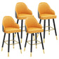 Modern Armless Backrest Counter Stool Steel Household Bar Stool with Pedal and Cushion Yellow-Gray 4 Piece Set Counter Stool(26"H) Clearhalo 'Bar Furniture' 'Bar Stools' 'bar_stools' 'furn' 'furn_bar_stools' 'furniture_bar_stools' 'Kitchen & Dining Furniture' 'kitchen&dining_furn' 'kitchen' 'kitchen_furn' Furniture' 4275394