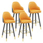 Modern Armless Backrest Counter Stool Steel Household Bar Stool with Pedal and Cushion Yellow-Gray 4 Piece Set Bar Stool(30"H) Clearhalo 'Bar Furniture' 'Bar Stools' 'bar_stools' 'furn' 'furn_bar_stools' 'furniture_bar_stools' 'Kitchen & Dining Furniture' 'kitchen&dining_furn' 'kitchen' 'kitchen_furn' Furniture' 4275395