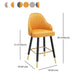 Modern Armless Backrest Counter Stool Steel Household Bar Stool with Pedal and Cushion Clearhalo 'Bar Furniture' 'Bar Stools' 'bar_stools' 'furn' 'furn_bar_stools' 'furniture_bar_stools' 'Kitchen & Dining Furniture' 'kitchen&dining_furn' 'kitchen' 'kitchen_furn' Furniture' 4275396