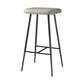 Glam Counter Bar Stool Armless Leather Rectangle Bar Stool with Footrest Black Gray Counter Stool(26"H) Clearhalo 'Bar Furniture' 'Bar Stools' 'bar_stools' 'furn' 'furn_bar_stools' 'furniture_bar_stools' 'Kitchen & Dining Furniture' 'kitchen&dining_furn' 'kitchen' 'kitchen_furn' Furniture' 4275453