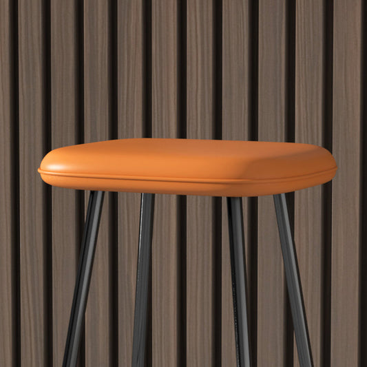 Glam Counter Bar Stool Armless Leather Rectangle Bar Stool with Footrest Clearhalo 'Bar Furniture' 'Bar Stools' 'bar_stools' 'furn' 'furn_bar_stools' 'furniture_bar_stools' 'Kitchen & Dining Furniture' 'kitchen&dining_furn' 'kitchen' 'kitchen_furn' Furniture' 4275455