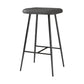 Glam Counter Bar Stool Armless Leather Rectangle Bar Stool with Footrest Black Dark Gray Counter Stool(26"H) Clearhalo 'Bar Furniture' 'Bar Stools' 'bar_stools' 'furn' 'furn_bar_stools' 'furniture_bar_stools' 'Kitchen & Dining Furniture' 'kitchen&dining_furn' 'kitchen' 'kitchen_furn' Furniture' 4275457