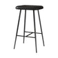 Glam Counter Bar Stool Armless Leather Rectangle Bar Stool with Footrest Black Black Counter Stool(26"H) Clearhalo 'Bar Furniture' 'Bar Stools' 'bar_stools' 'furn' 'furn_bar_stools' 'furniture_bar_stools' 'Kitchen & Dining Furniture' 'kitchen&dining_furn' 'kitchen' 'kitchen_furn' Furniture' 4275466
