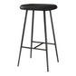 Glam Counter Bar Stool Armless Leather Rectangle Bar Stool with Footrest Black Black Bar Stool(30"H) Clearhalo 'Bar Furniture' 'Bar Stools' 'bar_stools' 'furn' 'furn_bar_stools' 'furniture_bar_stools' 'Kitchen & Dining Furniture' 'kitchen&dining_furn' 'kitchen' 'kitchen_furn' Furniture' 4275467