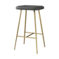 Glam Counter Bar Stool Armless Leather Rectangle Bar Stool with Footrest Gold Dark Gray Counter Stool(26"H) Clearhalo 'Bar Furniture' 'Bar Stools' 'bar_stools' 'furn' 'furn_bar_stools' 'furniture_bar_stools' 'Kitchen & Dining Furniture' 'kitchen&dining_furn' 'kitchen' 'kitchen_furn' Furniture' 4275470