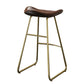 Glam Counter Bar Stool Armless Leather Indoor Bar Stool with Footrest Iron Base Gold 1 Piece Clearhalo 'Bar Furniture' 'Bar Stools' 'bar_stools' 'furn' 'furn_bar_stools' 'furniture_bar_stools' 'Kitchen & Dining Furniture' 'kitchen&dining_furn' 'kitchen' 'kitchen_furn' Furniture' 4275476