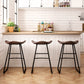 Glam Counter Bar Stool Armless Leather Indoor Bar Stool with Footrest Iron Base Clearhalo 'Bar Furniture' 'Bar Stools' 'bar_stools' 'furn' 'furn_bar_stools' 'furniture_bar_stools' 'Kitchen & Dining Furniture' 'kitchen&dining_furn' 'kitchen' 'kitchen_furn' Furniture' 4275477