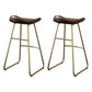 Glam Counter Bar Stool Armless Leather Indoor Bar Stool with Footrest Iron Base Gold 2 Piece Set Clearhalo 'Bar Furniture' 'Bar Stools' 'bar_stools' 'furn' 'furn_bar_stools' 'furniture_bar_stools' 'Kitchen & Dining Furniture' 'kitchen&dining_furn' 'kitchen' 'kitchen_furn' Furniture' 4275480