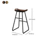 Glam Counter Bar Stool Armless Leather Indoor Bar Stool with Footrest Iron Base Clearhalo 'Bar Furniture' 'Bar Stools' 'bar_stools' 'furn' 'furn_bar_stools' 'furniture_bar_stools' 'Kitchen & Dining Furniture' 'kitchen&dining_furn' 'kitchen' 'kitchen_furn' Furniture' 4275489