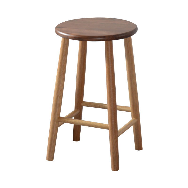 Modern Round Counter Bar Stool Armless Wood Indoor Bar Stool with Footrest Short Stool(18"H) Clearhalo 'Bar Furniture' 'Bar Stools' 'bar_stools' 'furn' 'furn_bar_stools' 'furniture_bar_stools' 'Kitchen & Dining Furniture' 'kitchen&dining_furn' 'kitchen' 'kitchen_furn' Furniture' 4275492