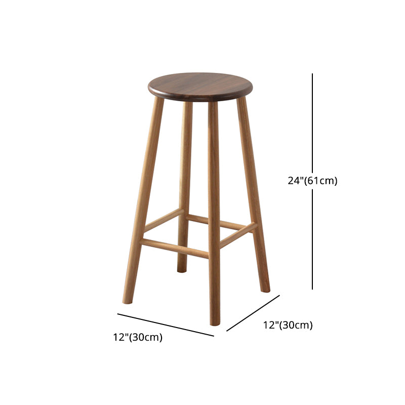 Modern Round Counter Bar Stool Armless Wood Indoor Bar Stool with Footrest Clearhalo 'Bar Furniture' 'Bar Stools' 'bar_stools' 'furn' 'furn_bar_stools' 'furniture_bar_stools' 'Kitchen & Dining Furniture' 'kitchen&dining_furn' 'kitchen' 'kitchen_furn' Furniture' 4275502