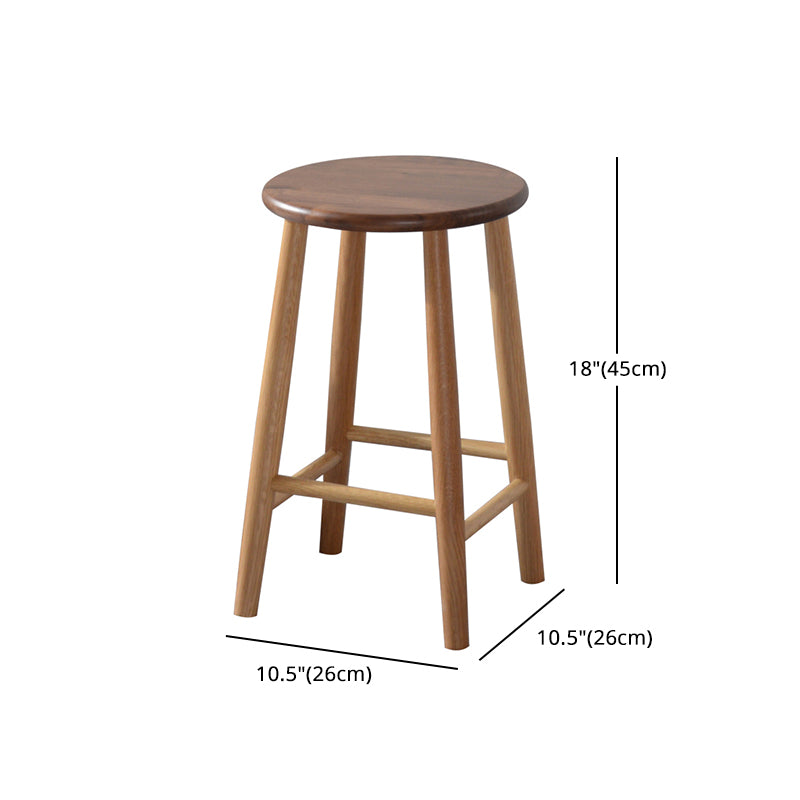 Modern Round Counter Bar Stool Armless Wood Indoor Bar Stool with Footrest Clearhalo 'Bar Furniture' 'Bar Stools' 'bar_stools' 'furn' 'furn_bar_stools' 'furniture_bar_stools' 'Kitchen & Dining Furniture' 'kitchen&dining_furn' 'kitchen' 'kitchen_furn' Furniture' 4275503