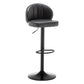 Contemporary Faux Leather Bar Stool Footrest Low Back Adjustable Height Swivel Stool Matte Black 1 Piece Clearhalo 'Bar Furniture' 'Bar Stools' 'bar_stools' 'furn' 'furn_bar_stools' 'furniture_bar_stools' 'Kitchen & Dining Furniture' 'kitchen&dining_furn' 'kitchen' 'kitchen_furn' Furniture' 4275569