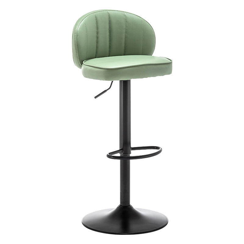 Contemporary Faux Leather Bar Stool Footrest Low Back Adjustable Height Swivel Stool Mint Green 1 Piece Clearhalo 'Bar Furniture' 'Bar Stools' 'bar_stools' 'furn' 'furn_bar_stools' 'furniture_bar_stools' 'Kitchen & Dining Furniture' 'kitchen&dining_furn' 'kitchen' 'kitchen_furn' Furniture' 4275571