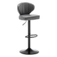 Contemporary Faux Leather Bar Stool Footrest Low Back Adjustable Height Swivel Stool Grey 1 Piece Clearhalo 'Bar Furniture' 'Bar Stools' 'bar_stools' 'furn' 'furn_bar_stools' 'furniture_bar_stools' 'Kitchen & Dining Furniture' 'kitchen&dining_furn' 'kitchen' 'kitchen_furn' Furniture' 4275576