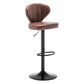 Contemporary Faux Leather Bar Stool Footrest Low Back Adjustable Height Swivel Stool Brown 1 Piece Clearhalo 'Bar Furniture' 'Bar Stools' 'bar_stools' 'furn' 'furn_bar_stools' 'furniture_bar_stools' 'Kitchen & Dining Furniture' 'kitchen&dining_furn' 'kitchen' 'kitchen_furn' Furniture' 4275581