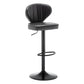 Contemporary Faux Leather Bar Stool Footrest Low Back Adjustable Height Swivel Stool Black 1 Piece Clearhalo 'Bar Furniture' 'Bar Stools' 'bar_stools' 'furn' 'furn_bar_stools' 'furniture_bar_stools' 'Kitchen & Dining Furniture' 'kitchen&dining_furn' 'kitchen' 'kitchen_furn' Furniture' 4275583