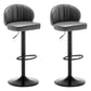 Contemporary Faux Leather Bar Stool Footrest Low Back Adjustable Height Swivel Stool Dark Gray 2 Piece Set Clearhalo 'Bar Furniture' 'Bar Stools' 'bar_stools' 'furn' 'furn_bar_stools' 'furniture_bar_stools' 'Kitchen & Dining Furniture' 'kitchen&dining_furn' 'kitchen' 'kitchen_furn' Furniture' 4275586