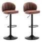 Contemporary Faux Leather Bar Stool Footrest Low Back Adjustable Height Swivel Stool Coffee 2 Piece Set Clearhalo 'Bar Furniture' 'Bar Stools' 'bar_stools' 'furn' 'furn_bar_stools' 'furniture_bar_stools' 'Kitchen & Dining Furniture' 'kitchen&dining_furn' 'kitchen' 'kitchen_furn' Furniture' 4275588