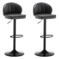 Contemporary Faux Leather Bar Stool Footrest Low Back Adjustable Height Swivel Stool Matte Black 2 Piece Set Clearhalo 'Bar Furniture' 'Bar Stools' 'bar_stools' 'furn' 'furn_bar_stools' 'furniture_bar_stools' 'Kitchen & Dining Furniture' 'kitchen&dining_furn' 'kitchen' 'kitchen_furn' Furniture' 4275590