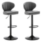 Contemporary Faux Leather Bar Stool Footrest Low Back Adjustable Height Swivel Stool Grey 2 Piece Set Clearhalo 'Bar Furniture' 'Bar Stools' 'bar_stools' 'furn' 'furn_bar_stools' 'furniture_bar_stools' 'Kitchen & Dining Furniture' 'kitchen&dining_furn' 'kitchen' 'kitchen_furn' Furniture' 4275593