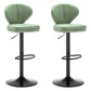 Contemporary Faux Leather Bar Stool Footrest Low Back Adjustable Height Swivel Stool Green 2 Piece Set Clearhalo 'Bar Furniture' 'Bar Stools' 'bar_stools' 'furn' 'furn_bar_stools' 'furniture_bar_stools' 'Kitchen & Dining Furniture' 'kitchen&dining_furn' 'kitchen' 'kitchen_furn' Furniture' 4275594