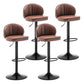 Contemporary Faux Leather Bar Stool Footrest Low Back Adjustable Height Swivel Stool Coffee 4 Piece Set Clearhalo 'Bar Furniture' 'Bar Stools' 'bar_stools' 'furn' 'furn_bar_stools' 'furniture_bar_stools' 'Kitchen & Dining Furniture' 'kitchen&dining_furn' 'kitchen' 'kitchen_furn' Furniture' 4275599
