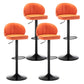 Contemporary Faux Leather Bar Stool Footrest Low Back Adjustable Height Swivel Stool Orange 4 Piece Set Clearhalo 'Bar Furniture' 'Bar Stools' 'bar_stools' 'furn' 'furn_bar_stools' 'furniture_bar_stools' 'Kitchen & Dining Furniture' 'kitchen&dining_furn' 'kitchen' 'kitchen_furn' Furniture' 4275602