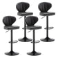 Contemporary Faux Leather Bar Stool Footrest Low Back Adjustable Height Swivel Stool Black 4 Piece Set Clearhalo 'Bar Furniture' 'Bar Stools' 'bar_stools' 'furn' 'furn_bar_stools' 'furniture_bar_stools' 'Kitchen & Dining Furniture' 'kitchen&dining_furn' 'kitchen' 'kitchen_furn' Furniture' 4275607