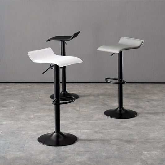 Modern Adjustable Swivel Bar Stool Footrest Low Back Faux Leather Bar Stool Clearhalo 'Bar Furniture' 'Bar Stools' 'bar_stools' 'furn' 'furn_bar_stools' 'furniture_bar_stools' 'Kitchen & Dining Furniture' 'kitchen&dining_furn' 'kitchen' 'kitchen_furn' Furniture' 4275614