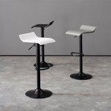 Modern Adjustable Swivel Bar Stool Footrest Low Back Faux Leather Bar Stool Clearhalo 'Bar Furniture' 'Bar Stools' 'bar_stools' 'furn' 'furn_bar_stools' 'furniture_bar_stools' 'Kitchen & Dining Furniture' 'kitchen&dining_furn' 'kitchen' 'kitchen_furn' Furniture' 4275614