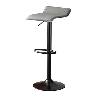 Modern Adjustable Swivel Bar Stool Footrest Low Back Faux Leather Bar Stool Grey 1 Piece Clearhalo 'Bar Furniture' 'Bar Stools' 'bar_stools' 'furn' 'furn_bar_stools' 'furniture_bar_stools' 'Kitchen & Dining Furniture' 'kitchen&dining_furn' 'kitchen' 'kitchen_furn' Furniture' 4275618
