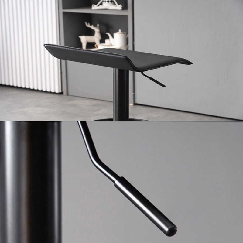 Modern Adjustable Swivel Bar Stool Footrest Low Back Faux Leather Bar Stool Clearhalo 'Bar Furniture' 'Bar Stools' 'bar_stools' 'furn' 'furn_bar_stools' 'furniture_bar_stools' 'Kitchen & Dining Furniture' 'kitchen&dining_furn' 'kitchen' 'kitchen_furn' Furniture' 4275622